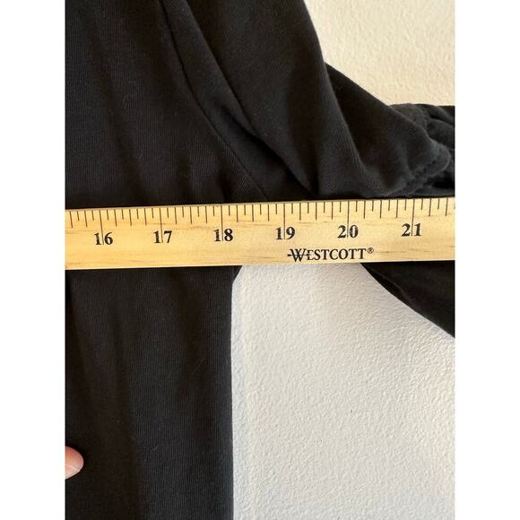 J. Crew Flutter 3/4 Length Sleeve T-Shirt Knee Length Dress Black Size Small - Picture 5 of 6